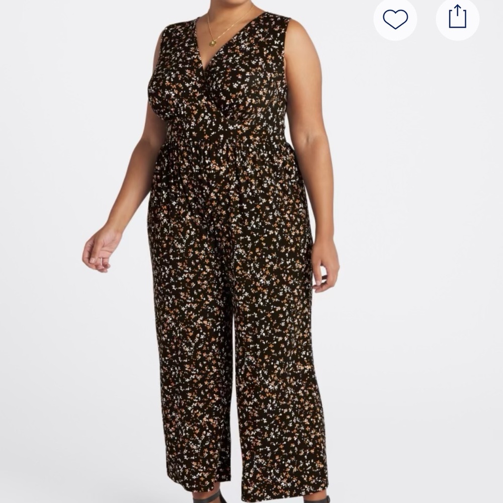 41 Hawthorn Adela Knit Jumpsuit – Black Floral – Size 1X (NWT)